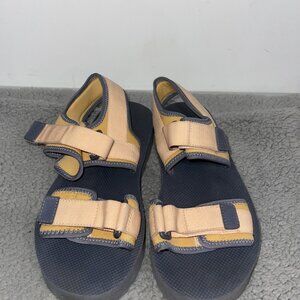 Madewell Sandals Womens Size 8 Gray Peach Strappy Hook & Loop Platform Shoes